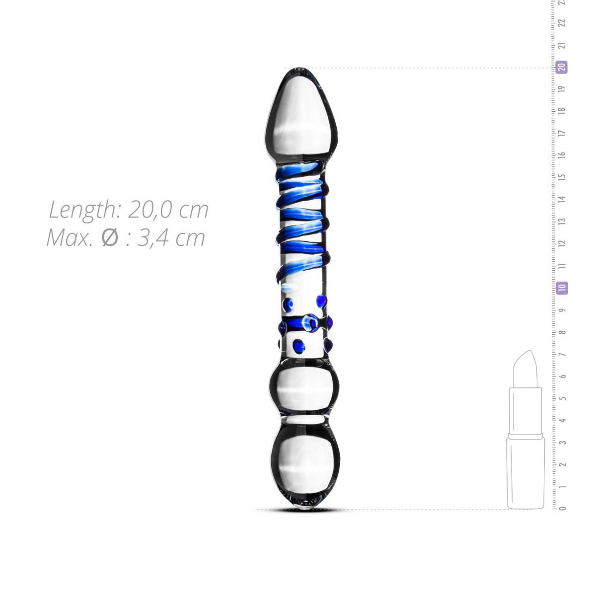 dildo en verre n 21 20 x 34 cm 3