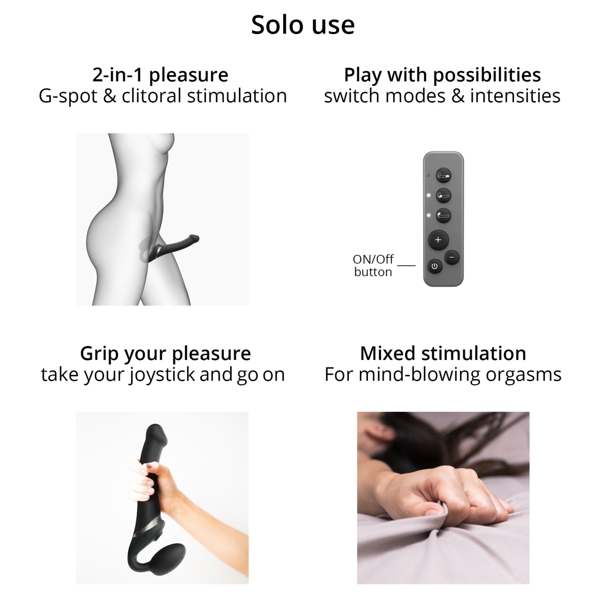 dildo multi orgasm strap on me m 15 x 38cm noir 2