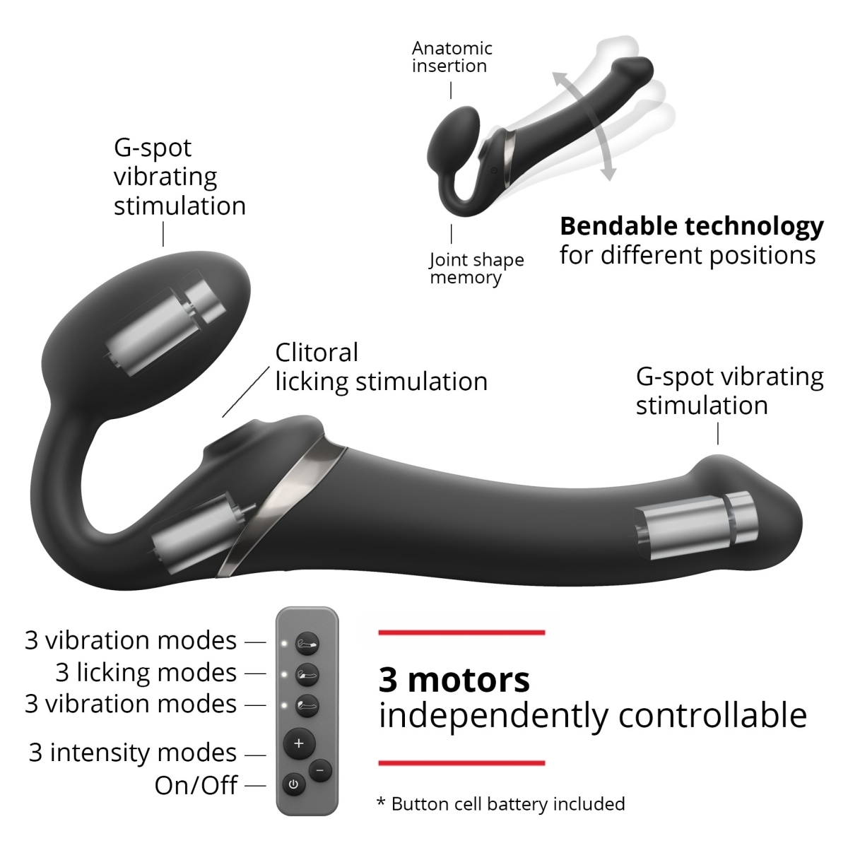 dildo multi orgasm strap on me xl 16 x 47cm noir 4