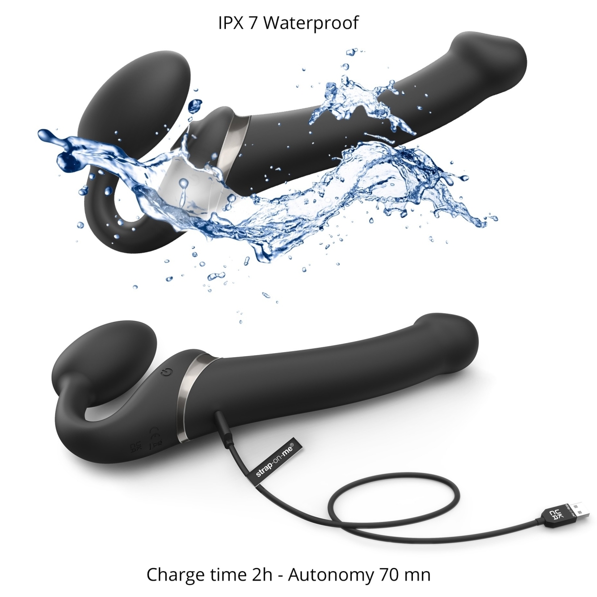 dildo multi orgasm strap on me xl 16 x 47cm noir 5