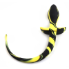 dog tail silicone butt plug double color yellow