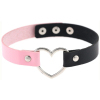 double color metal heart collar black rose