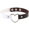 double color metal heart collar white coffee