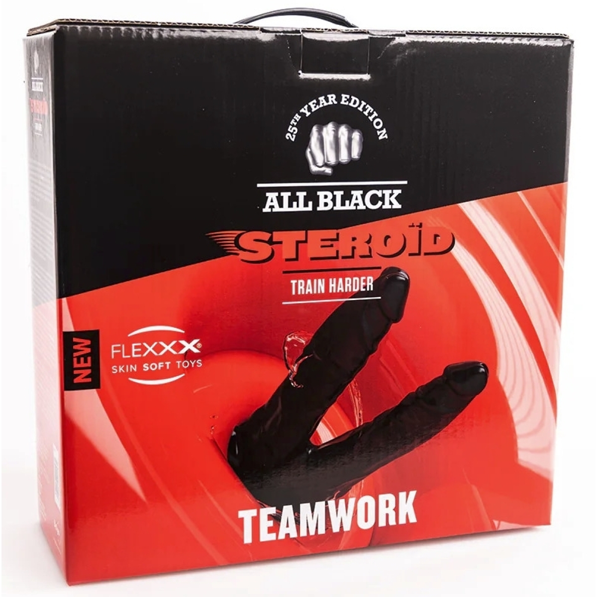 double gode abs03 teamwork all black steroid 25 x 7cm 1