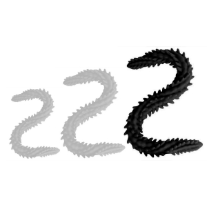 double gode scolop l 60 x 5cm noir