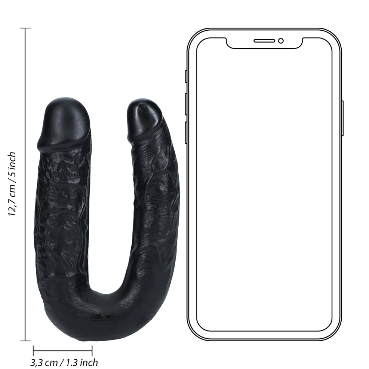 double gode u shape 12 x 3cm noir 5