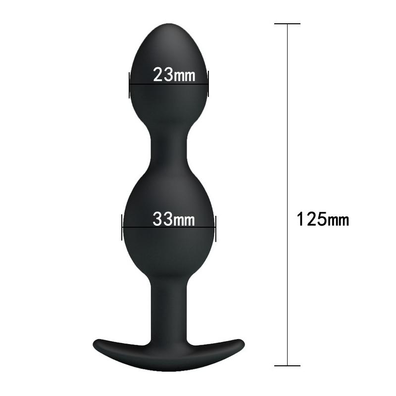 double heavy balls silicone butt plug 1 2