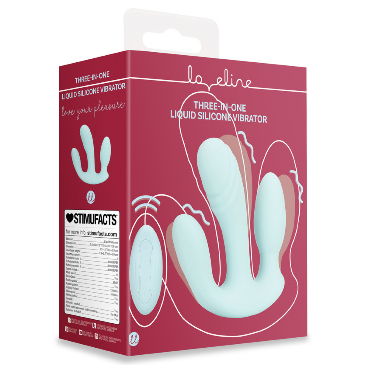 double plug vibrant three in one 10 x 32cm bleu 1