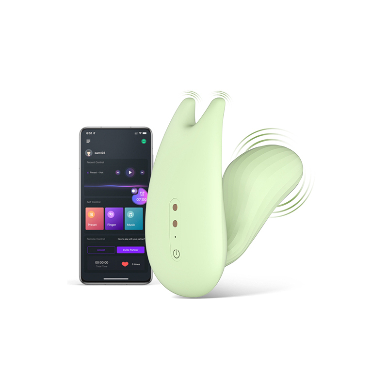 double-stimulateur-connecte-magic-umi-65-x-28cm-vert double stimulateur connecte magic umi 65 x 28cm vert
