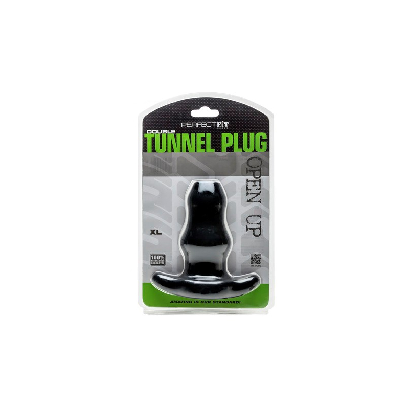 double tunnel plug extra large 14 x 78 cm noir 1