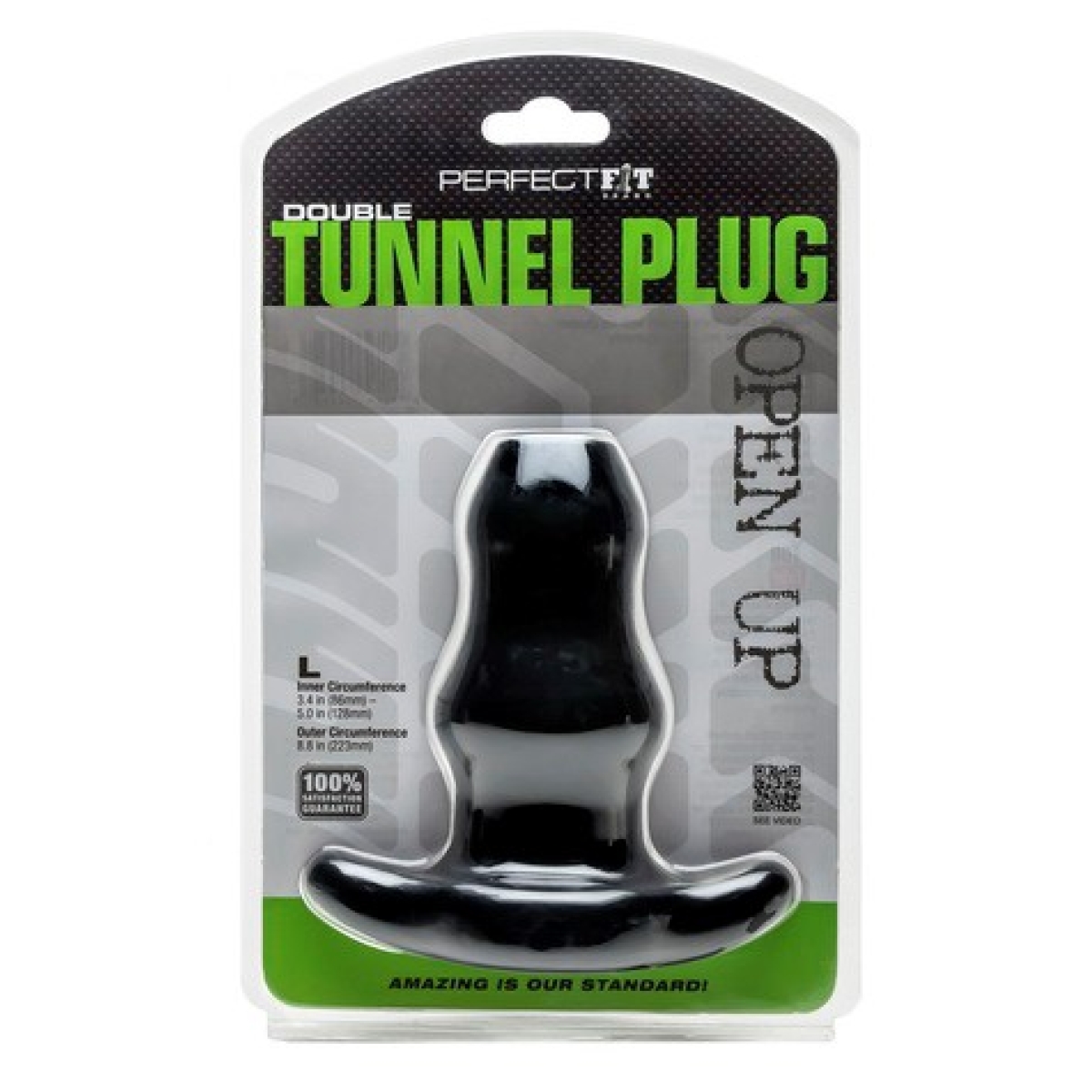 double tunnel plug large noir 1