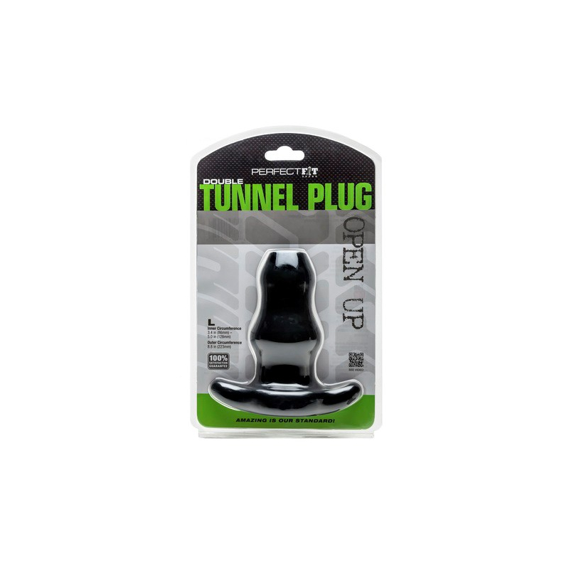 double tunnel plug large noir 1