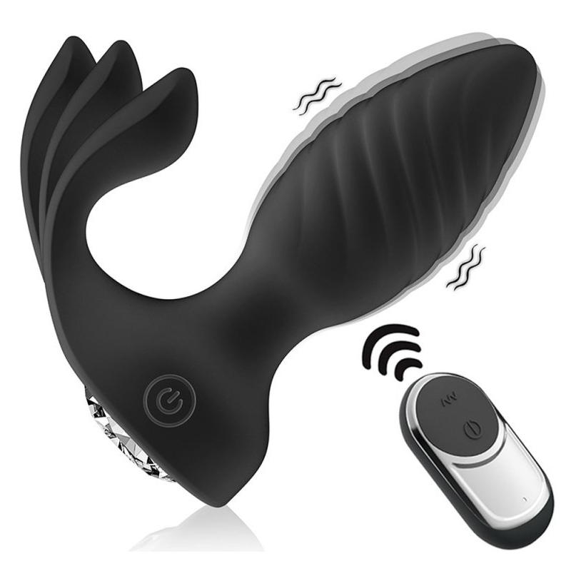 dual-motors-anal-plug-black dual motors anal plug black