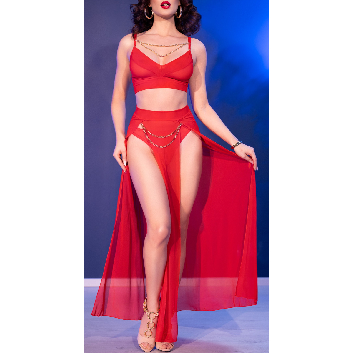 ensemble 3 pieces celia rouge