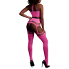 ensemble bustier dos nu et porte jarretelles 2 pieces rose fluo 1 scaled