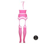 ensemble bustier dos nu et porte jarretelles 2 pieces rose fluo 13 scaled