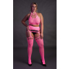 ensemble bustier dos nu et porte jarretelles 2 pieces rose fluo 14 scaled
