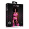 ensemble bustier dos nu et porte jarretelles 2 pieces rose fluo 4 scaled