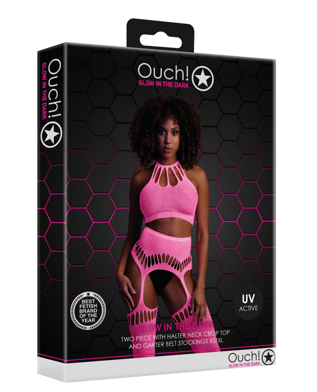 ensemble bustier dos nu et porte jarretelles 2 pieces rose fluo 4 scaled