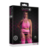 ensemble bustier dos nu et porte jarretelles 2 pieces rose fluo 5 scaled