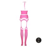 ensemble bustier dos nu et porte jarretelles 2 pieces rose fluo 9 scaled