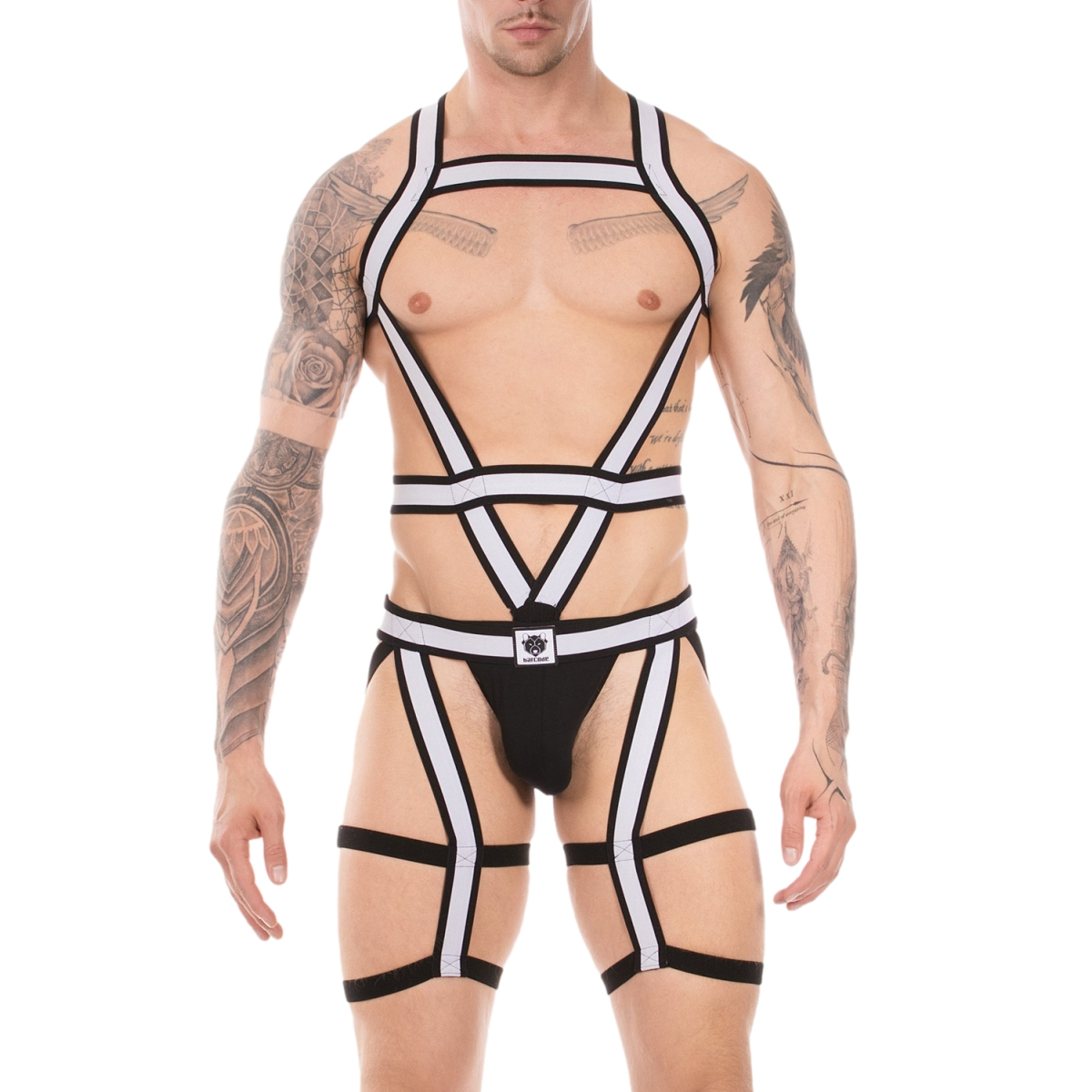 ensemble harnais duo javed noir blanc