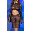 ensemble haut et jupe dentelle manilla noir