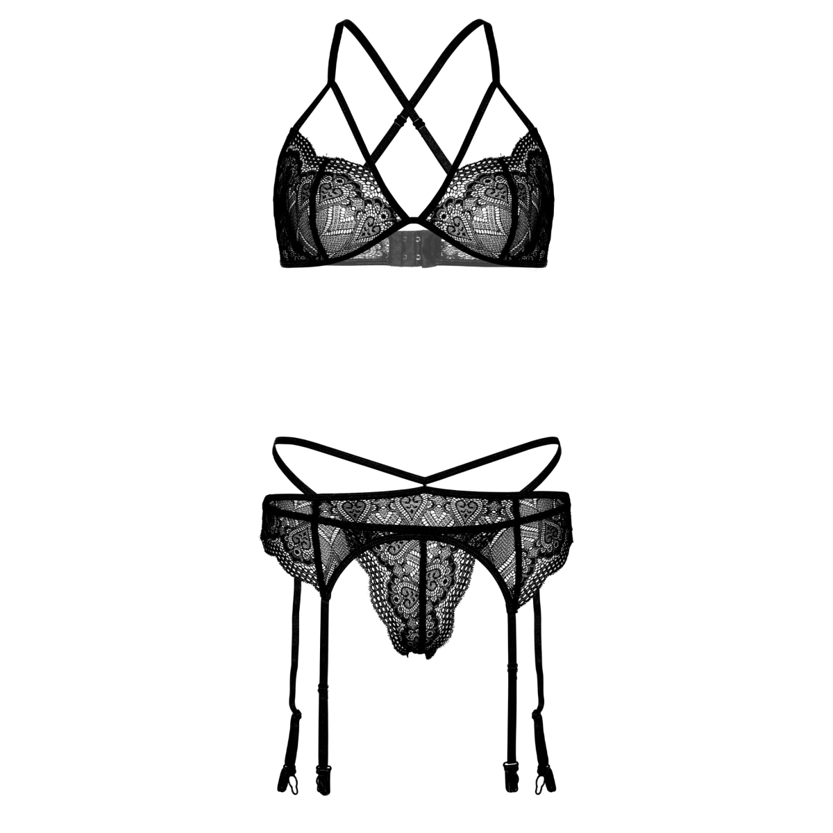 ensemble heart lace garter 4 pieces noir 6 scaled