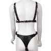 ensemble ouvert 2 pieces leathcrossed noir et rouge 1