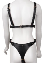 ensemble ouvert 2 pieces leathcrossed noir et rouge 1