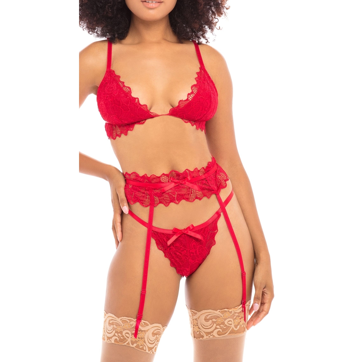 ensemble rosemarie 3 pieces rouge