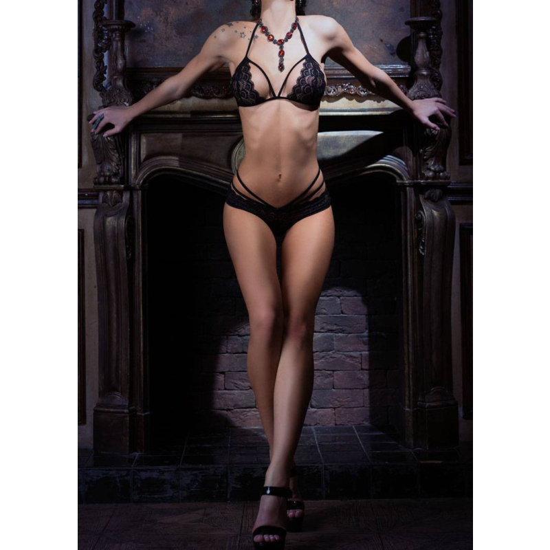 ensemble sexy noir en dentelle 4