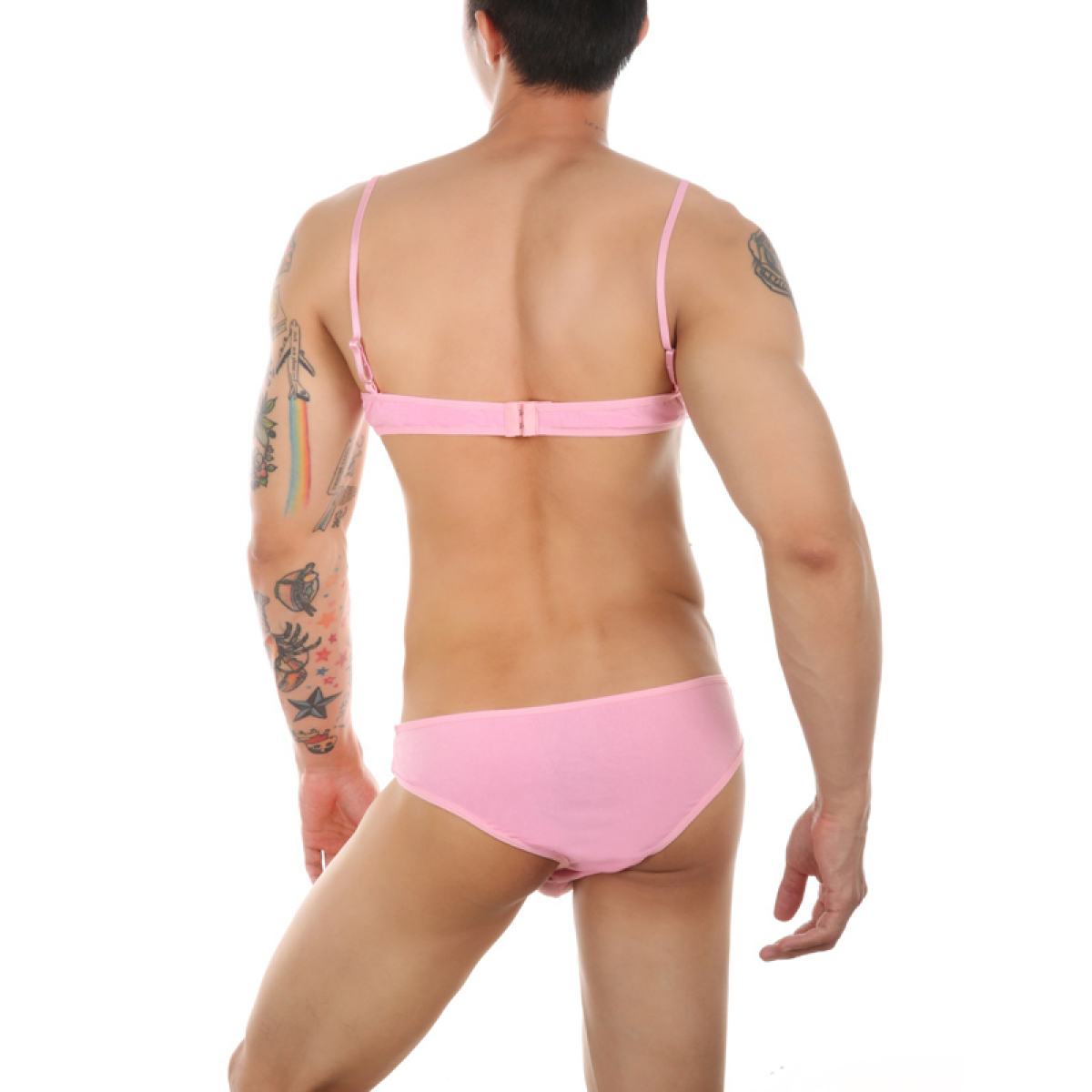 ensemble slip et bra tarmina rose 1