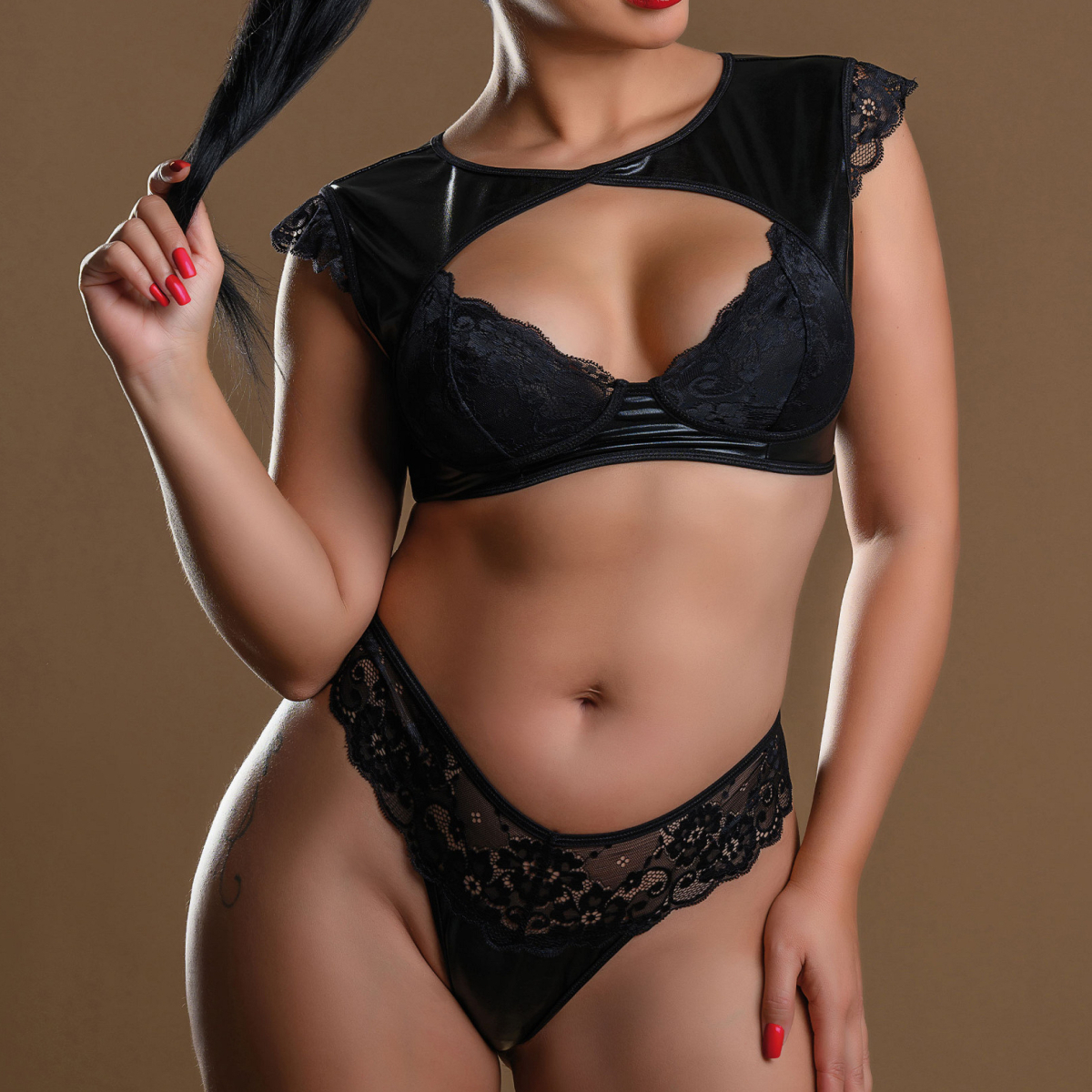 ensemble soutien gorge et string noelia noir 3