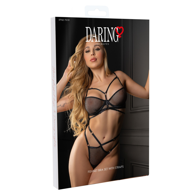 ensemble soutien gorge string fishnet noir 10