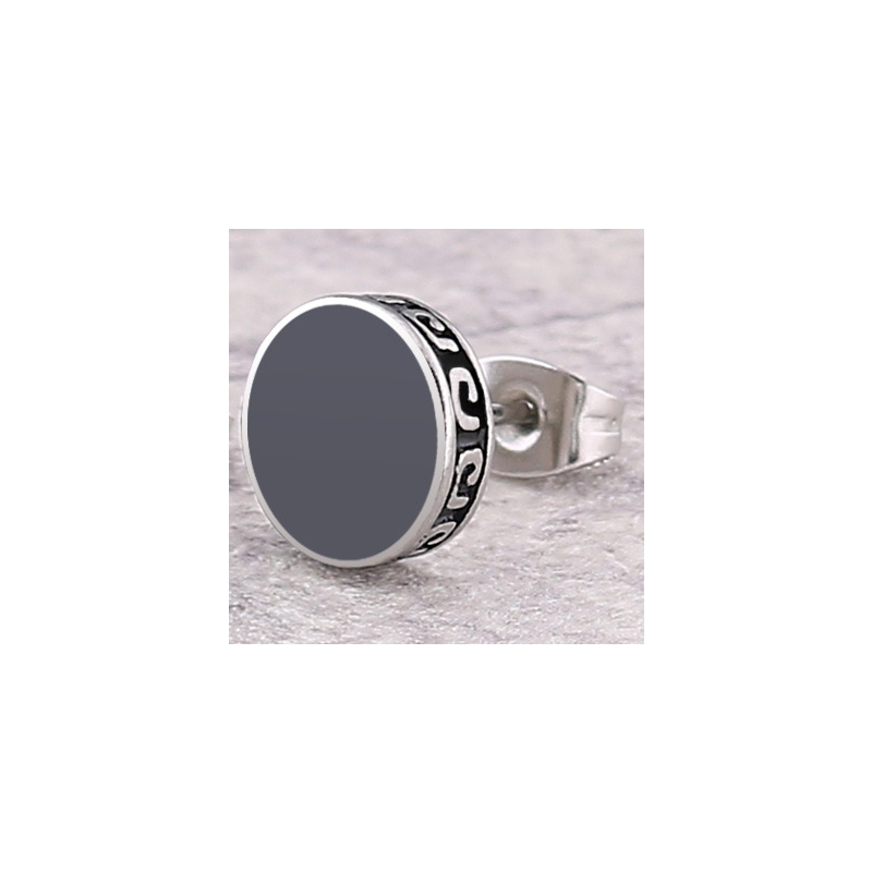 flat ethnic barbell ear stud black 1