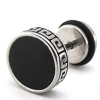 flat ethnic barbell ear stud black