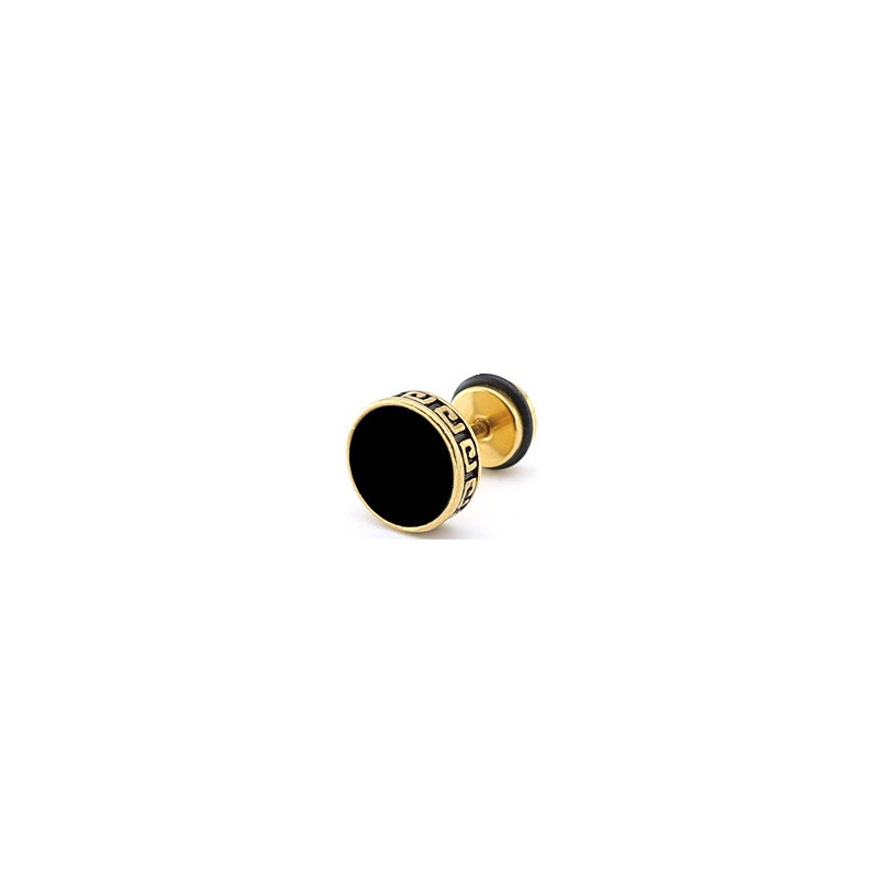 flat ethnic barbell ear stud gold