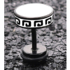 flat ethnic barbell ear stud grey 1