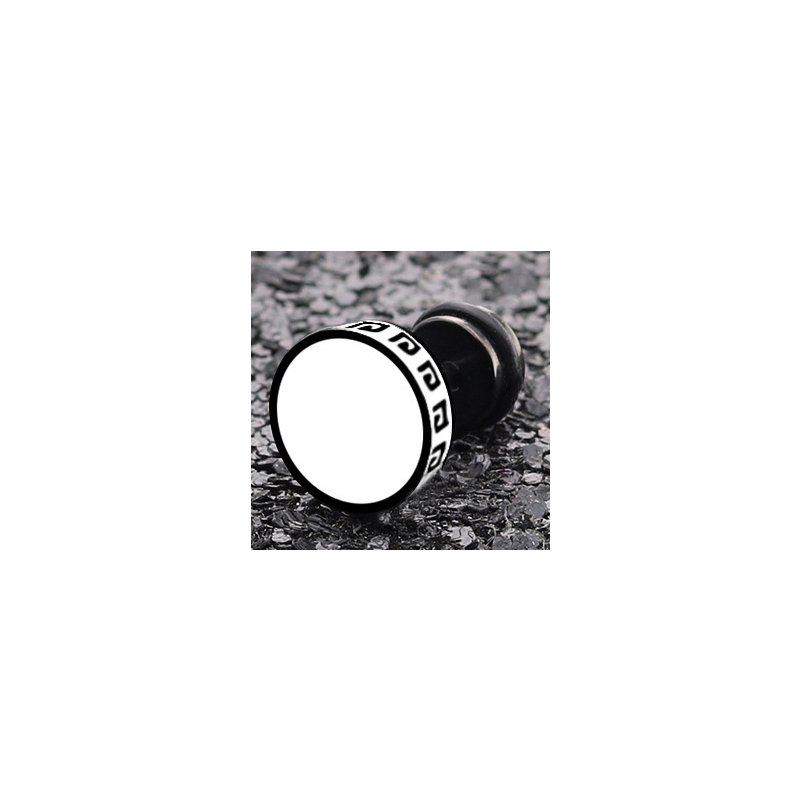 flat ethnic barbell ear stud grey 2