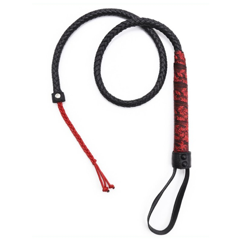 fouet chinese design 90cm noir rouge 1