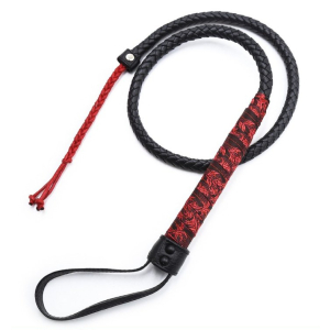 fouet chinese design 90cm noir rouge