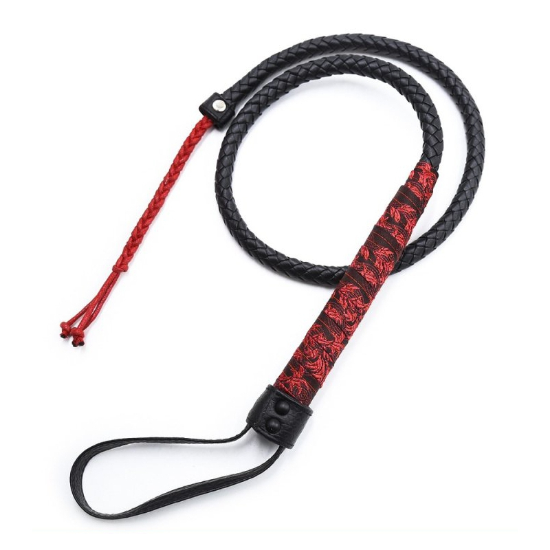fouet chinese design 90cm noir rouge