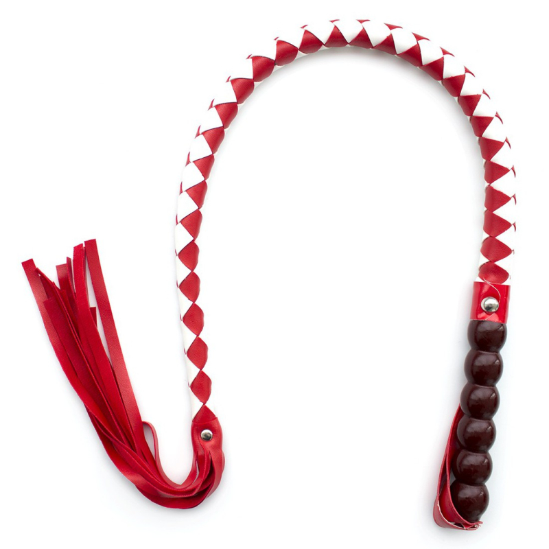 fouet mahogany 90cm blanc et rouge