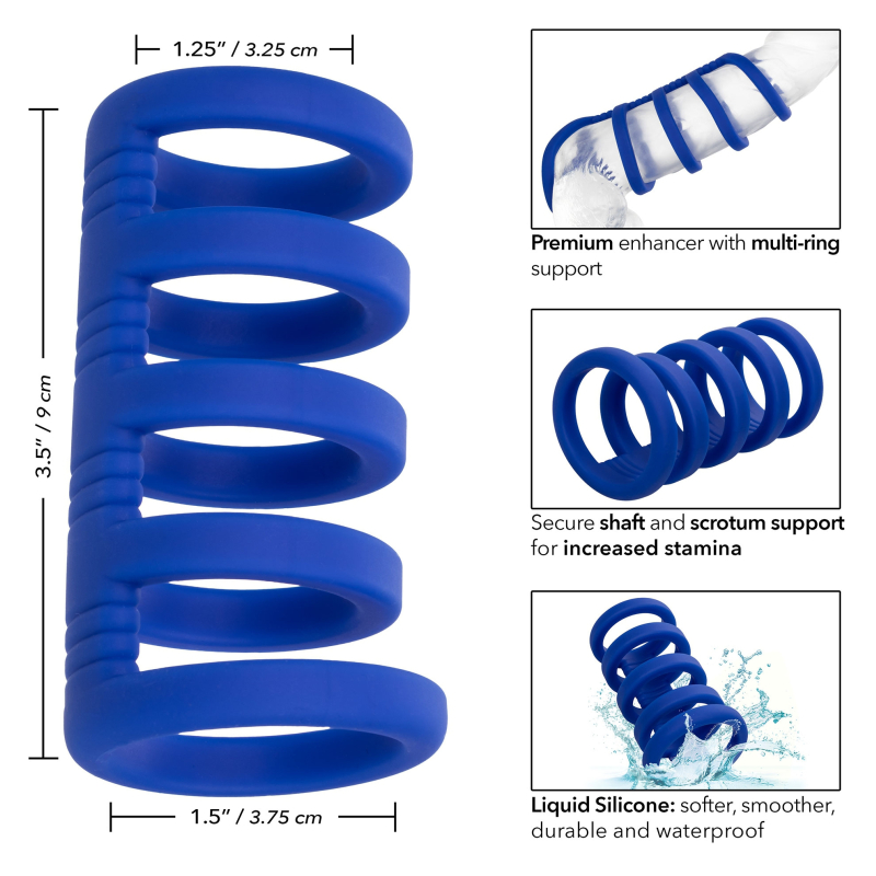 gaine de penis 5 cockrings xtreme cage admiral 9cm 3