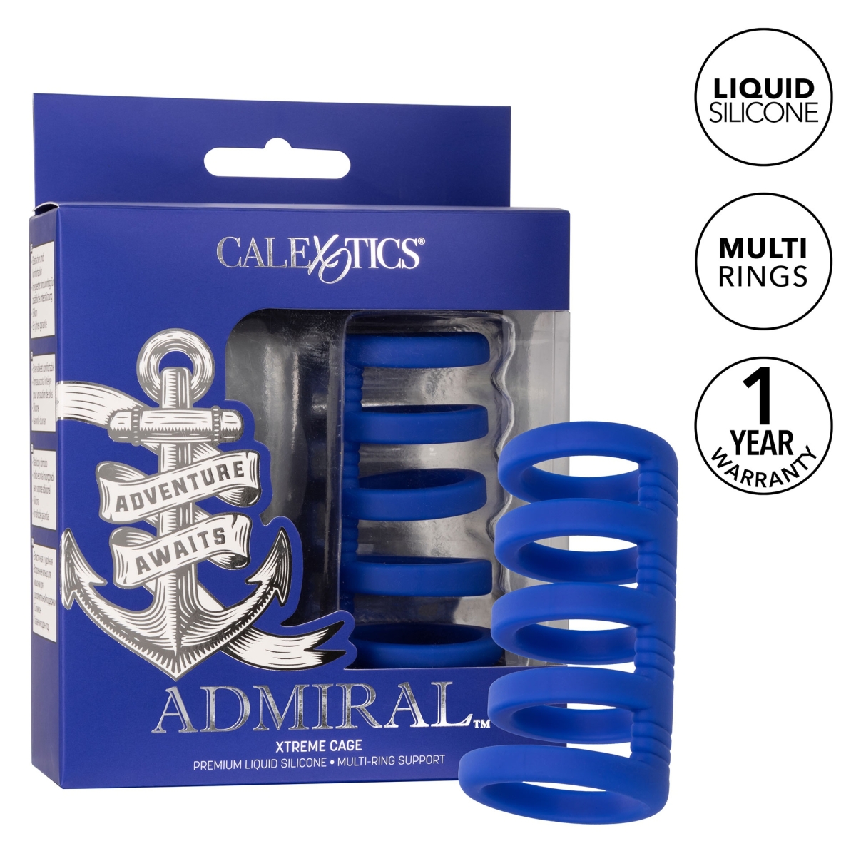 gaine de penis 5 cockrings xtreme cage admiral 9cm 4