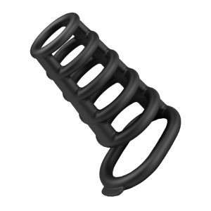 gaine de penis avec anneaux silicone rodrigo 10 x 5cm