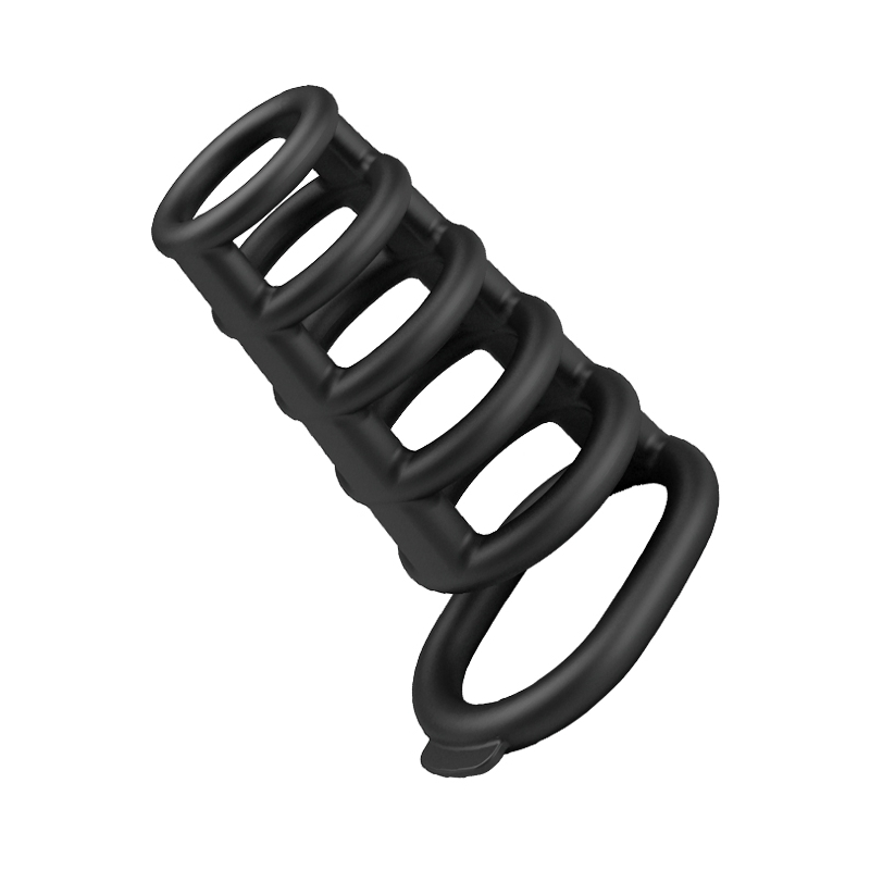 gaine de penis avec anneaux silicone rodrigo 10 x 5cm