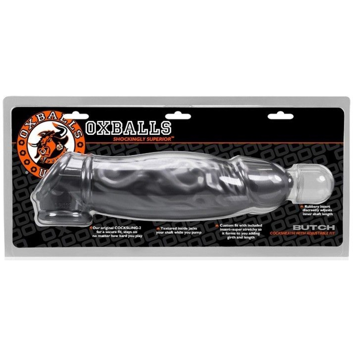 gaine de penis butch 17 x 5 cm grise 1