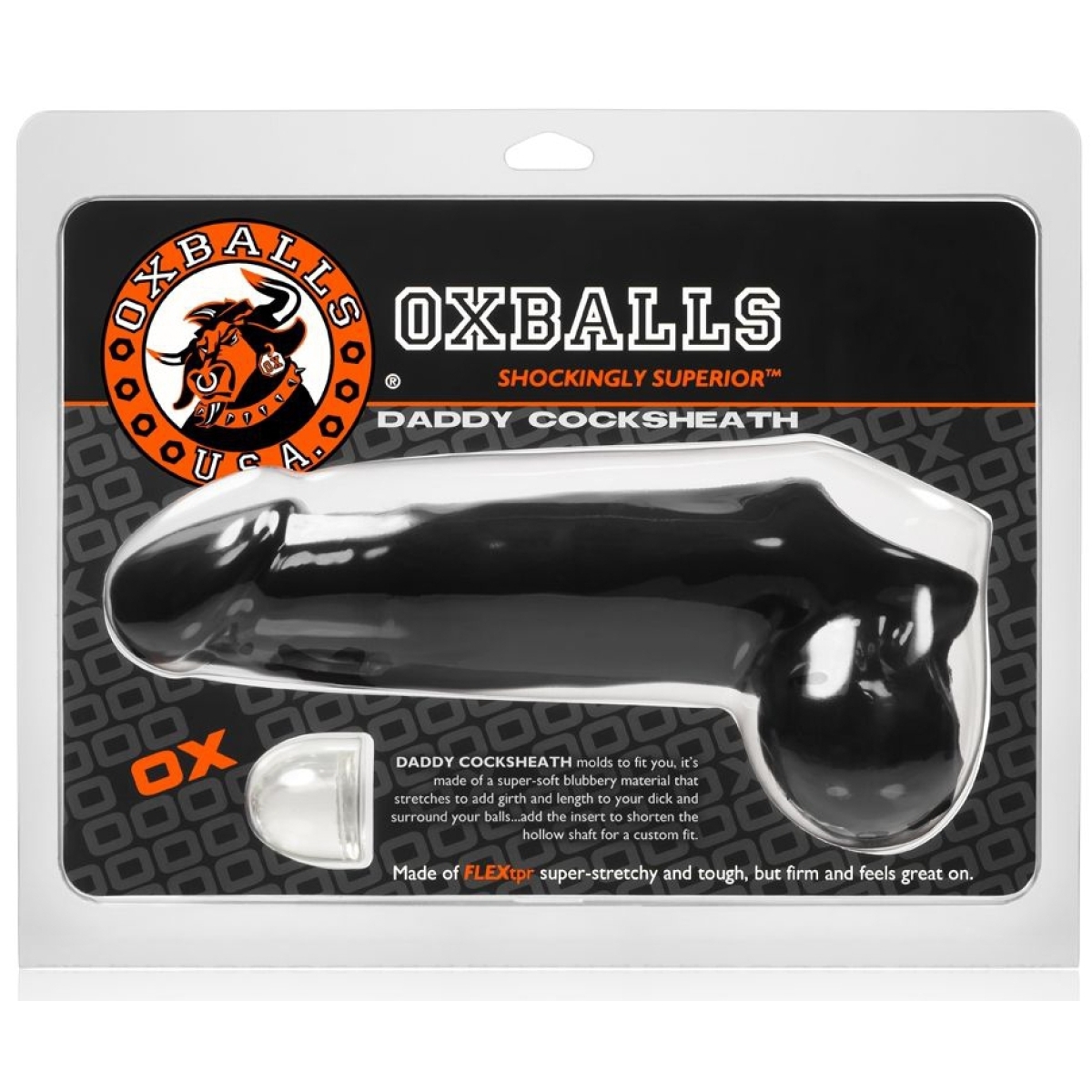 gaine de penis daddy 20 x 6cm noire 1